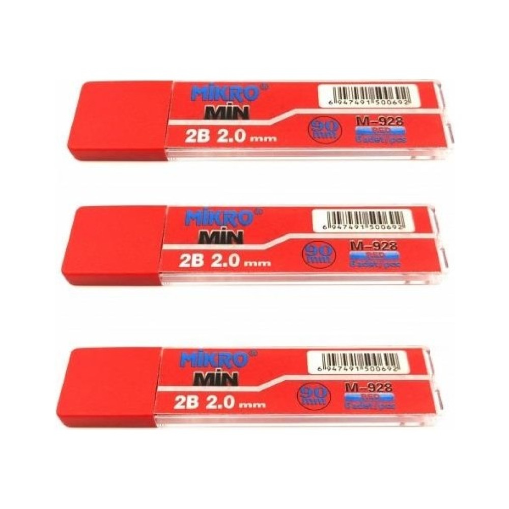Mikro Kalem Ucu 2.0mm 2b Mikro 2b Kalem Ucu 2mm Kırmızı 3 Adet - 2.0 Kurşun Kalem Ucu (Min) Fiyatı
