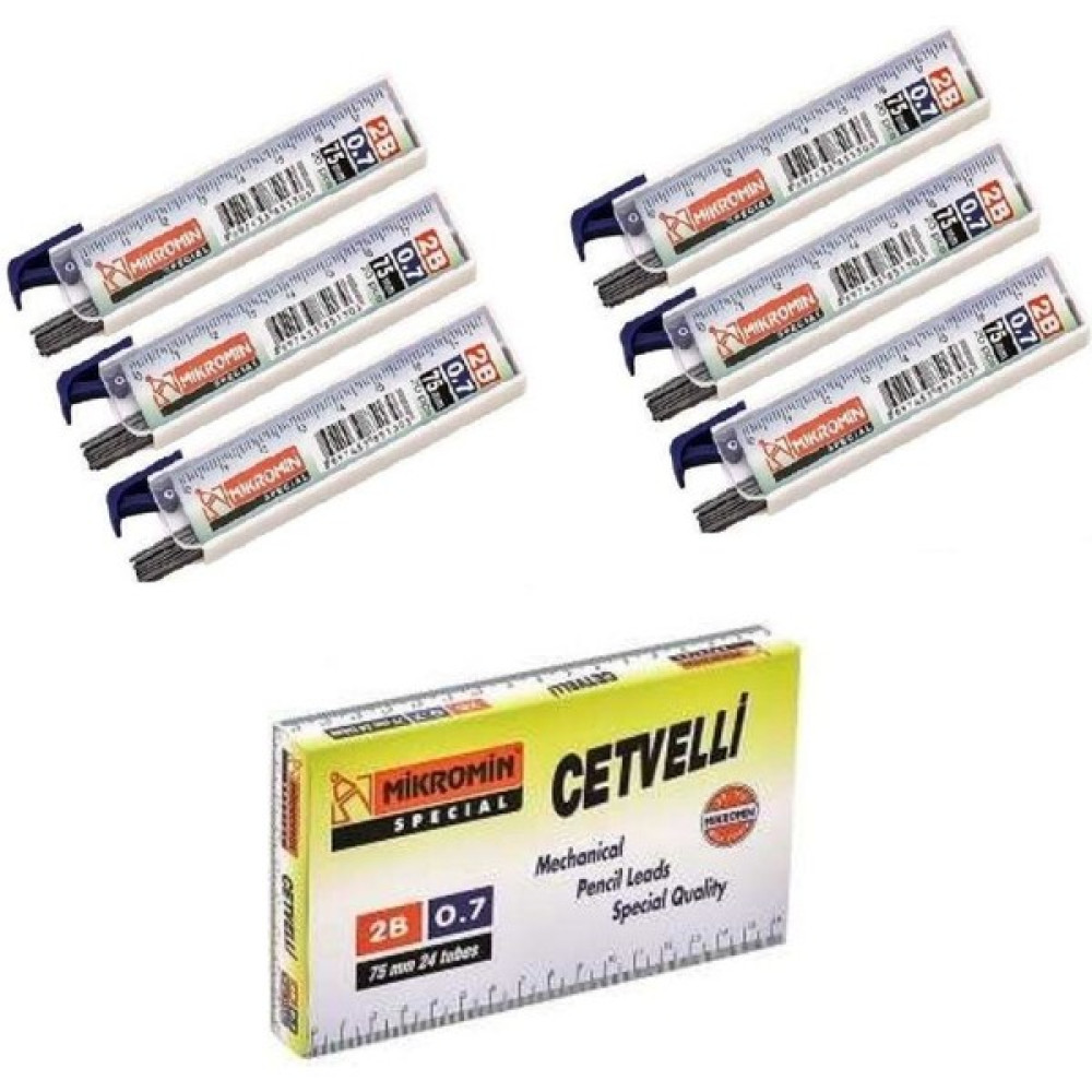 Mikro Min 0.7 mm Cetvelli Kalem Ucu 75 mm Mikro Uç 6 Adet - Siyah - standart Kurşun Kalem Ucu (Min) Fiyatı