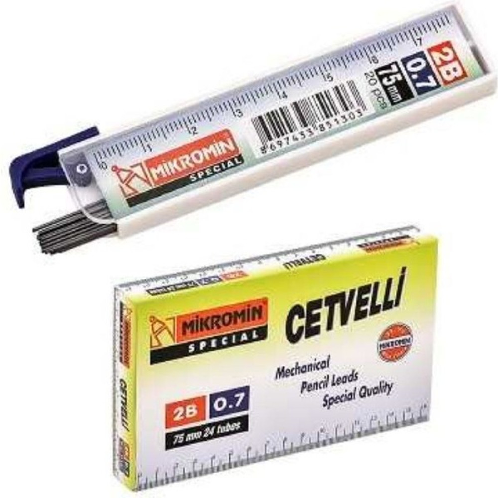 Mikro Min 0.7 mm Cetvelli Kalem Ucu 75 mm Mikro Uç - Siyah - standart Kurşun Kalem Ucu (Min) Fiyatı