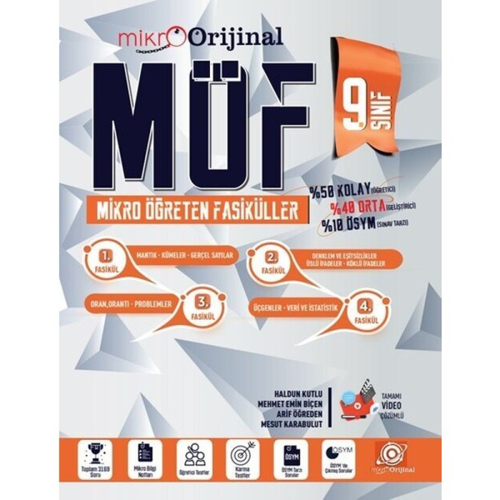 Mikro Orjinal 9. Sınıf Matematik Möf Mikro Öğreten Fasiküller Temel Yeterlilik Testi (TYT) Fiyatı