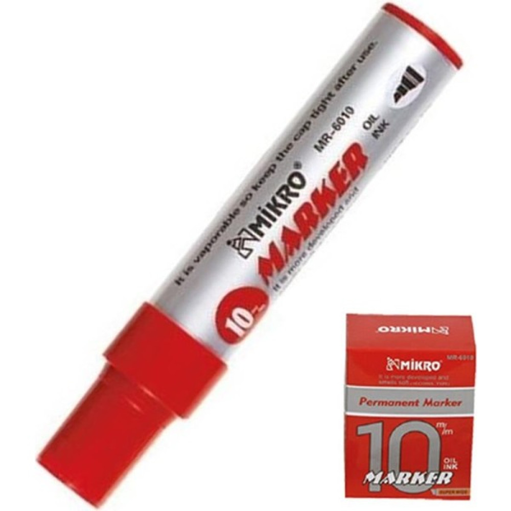 Mikro Permanent Markör Marker Kesik Uçlu Koli Kalemi Kırmızı 10 mm MR-6010 1 Adet Sanatsal Malzemeler Fiyatı