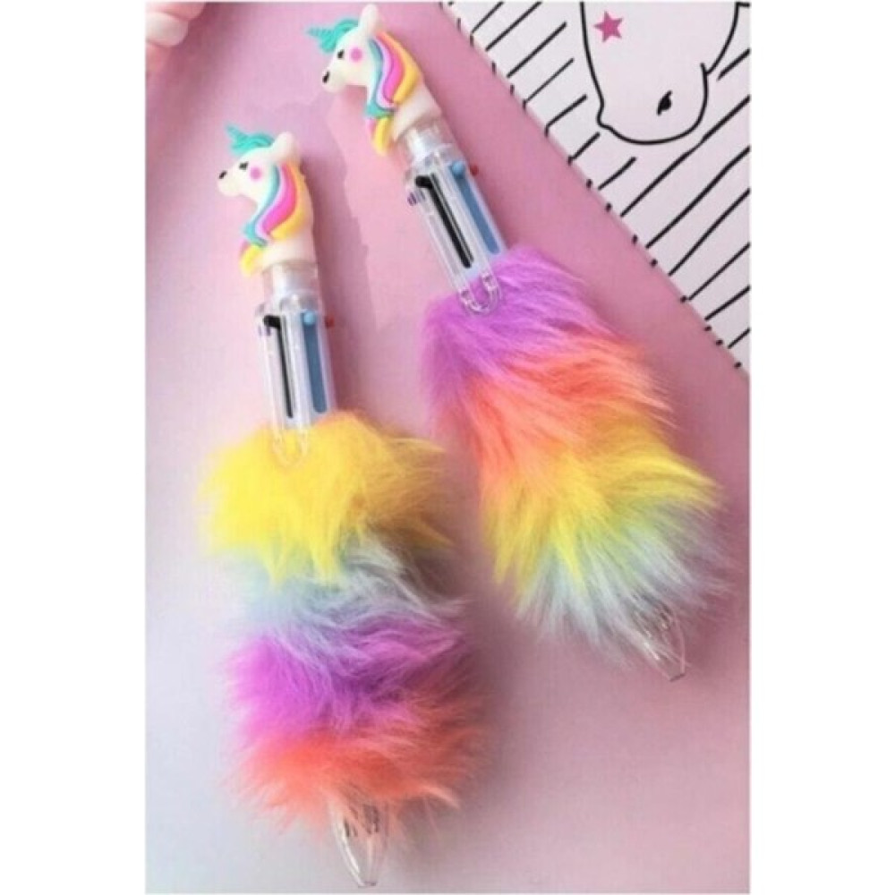 Mikro Unicorn Başlıklı Pelüş Tükenmez Kalem 6 Renk Tükenmez Kalem Fiyatı