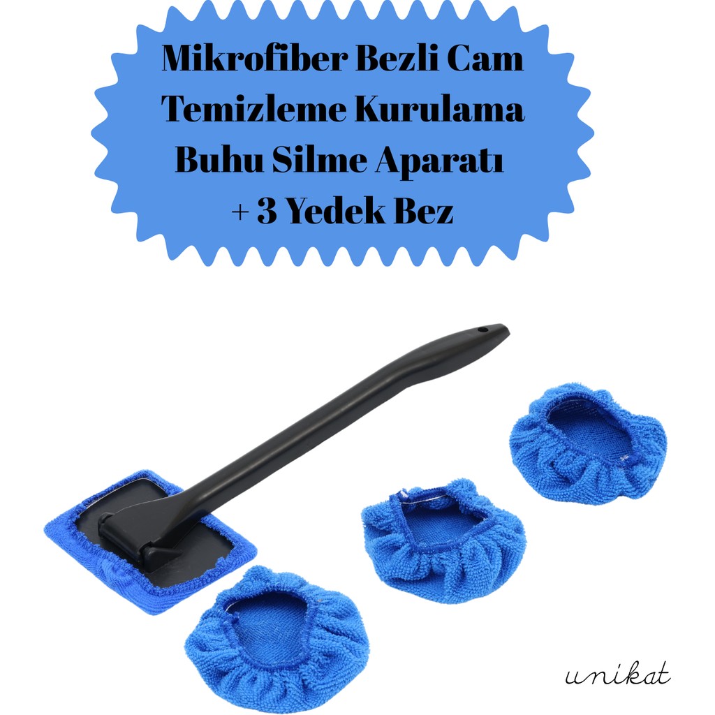 Mikrofiber Bez Cam Temizleme Aparatı 3 Adet Yedek Başlıklı Deterjan ve Temizlik Ürünleri Fiyatı