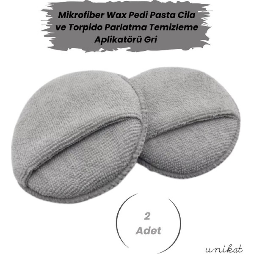Mikrofiber Wax Pedi Pasta Cila ve Torpido Parlatma Temizleme Aplikatörü Gri 2 Adet Oto Boyaları Fiyatı