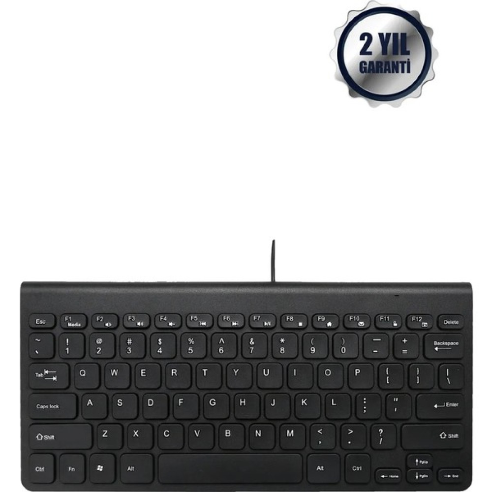 Mikropack Portatif Sıvı Karşıtı Konforlu Yazma Multimedya Tuş K2208-STL Q İngilizce Mini Ofis Kablolu Klavye Klavye - Mouse Fiyatı
