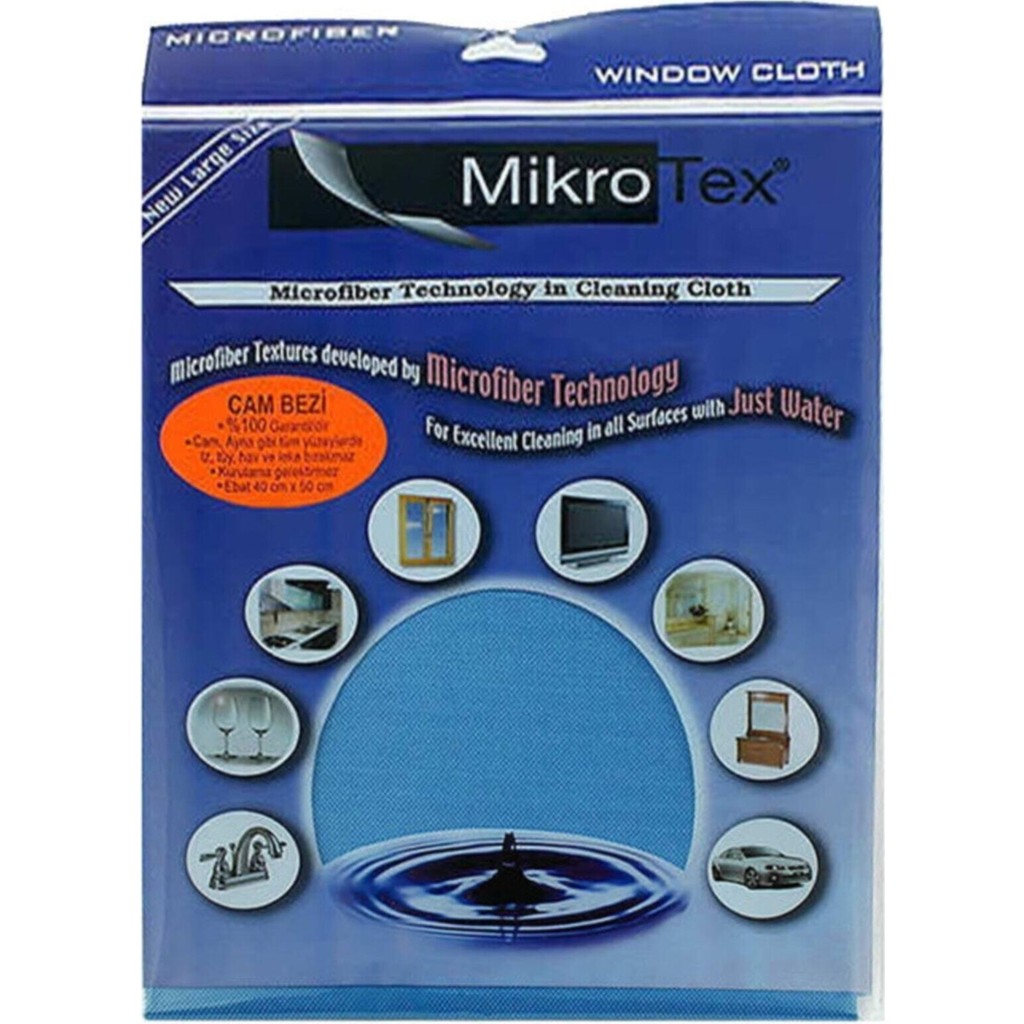 Mikrotex Mikrofiber Cam Bezi 4 Adet Mavi (EBAT:40X50 Diğer Fiyatı