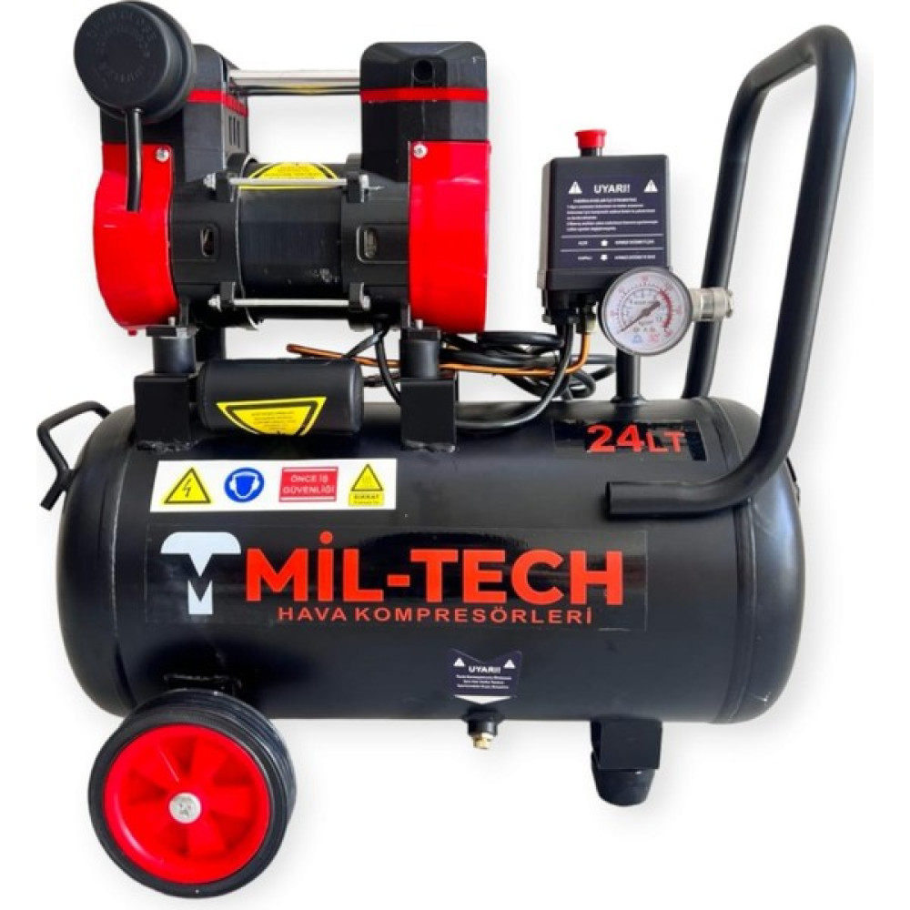 Mil-Tech 24 Litre Sessiz Yağsız Hava Kompresörü Hava Kompresörü Fiyatı