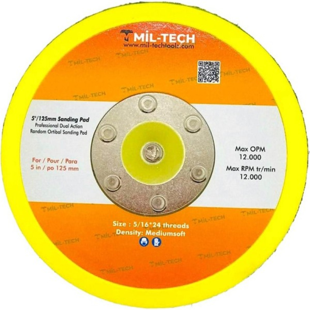 Mil-Tech Havalı Zımpara Tabanı 5''/125 mm - Deliksiz Elektrikli El Aletleri Fiyatı