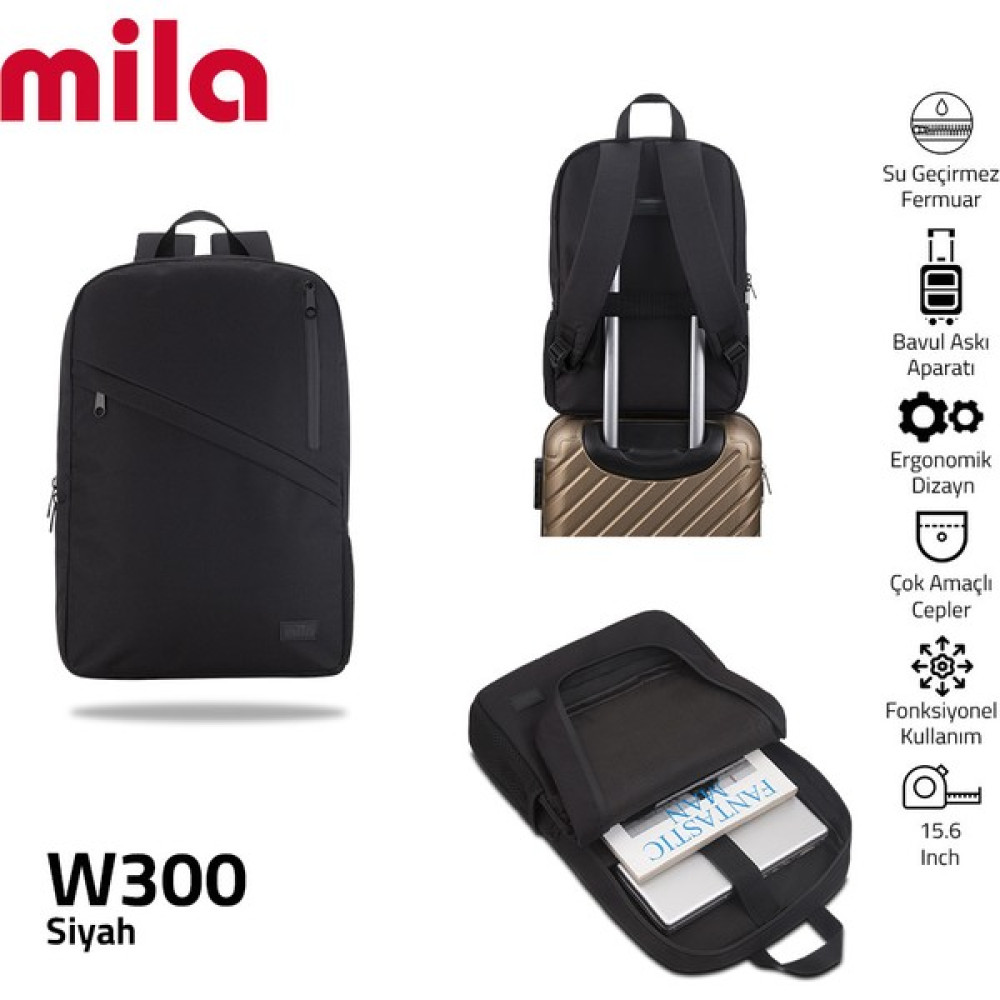 Mıla 15,6 Inch W300- Mila Sırt Ç. - Siyah - 15,6'' Dizüstü Bilgisayar Aksesuarları Fiyatı