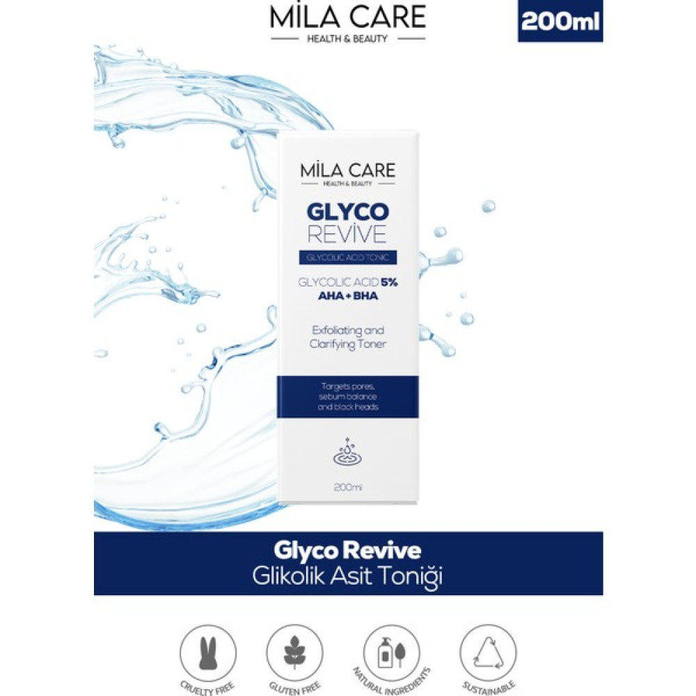 Mila Care Canlandırıcı Ve Gözenek Sıkılaştırıcı Tüm Ciltler İçin Glikolik Asit Tonik 200 Ml X 4 Adet Cilt Temizleme ve Peeling Fiyatı