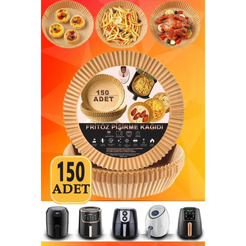 Milae Airfryer Xl Xxl Pişirme Kağıdı 150 Adet 16CM Yuvarlak Çift Taraflı Yağlı Kağıt Philips Tefal Pişirme Kağıdı Fiyatı