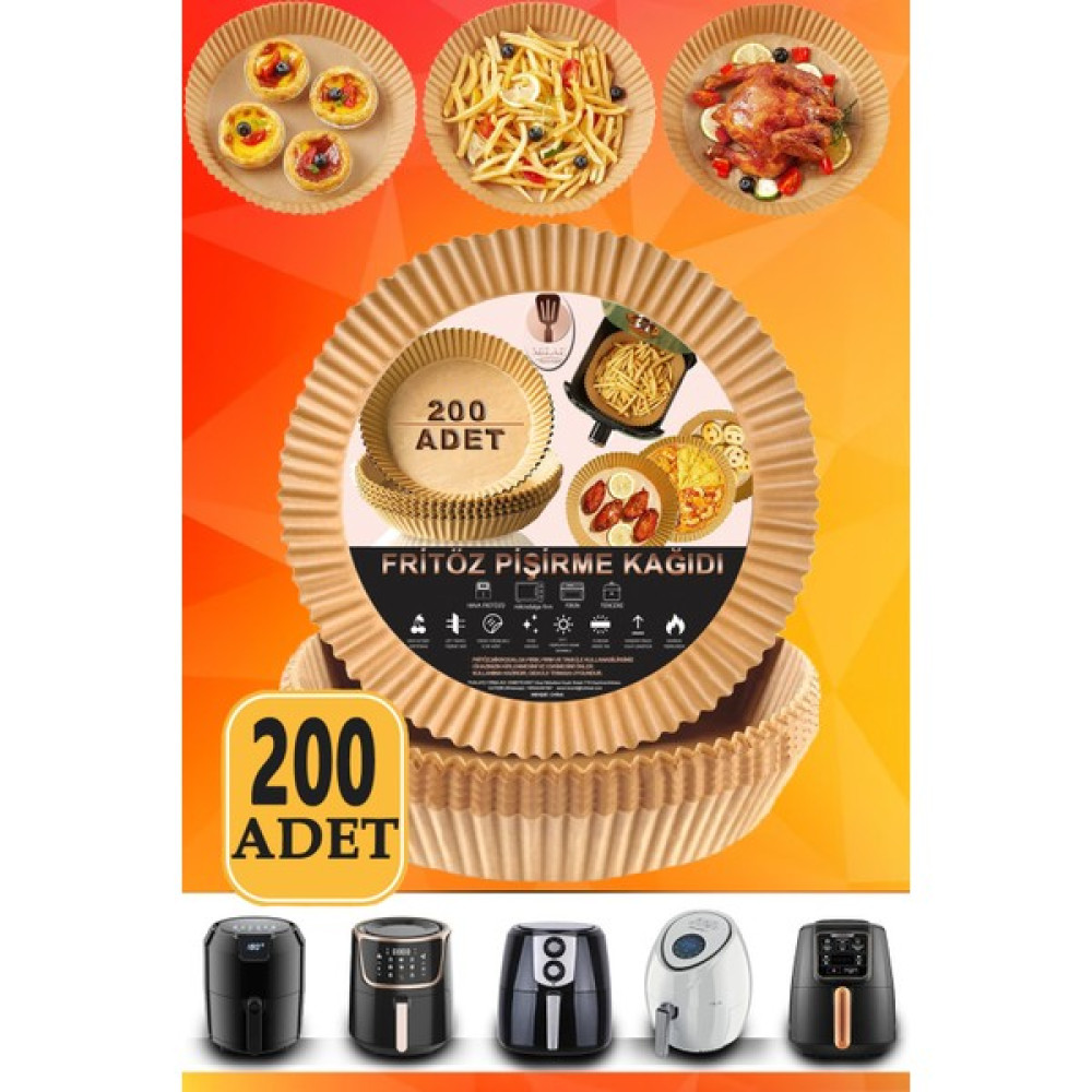 Milae Airfryer Xl Xxl Pişirme Kağıdı 200 Adet 16CM Yuvarlak Çift Taraflı Yağlı Kağıt Philips Tefal Pişirme Kağıdı Fiyatı