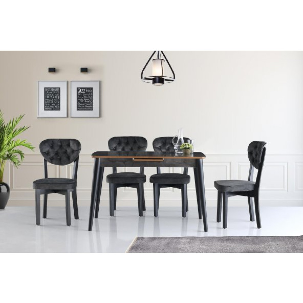 Milano H.gloss Mdf Irony Masa +4 Adet Gala Sandalye Takim Mutfak Dolabı / Mobilyası Fiyatı