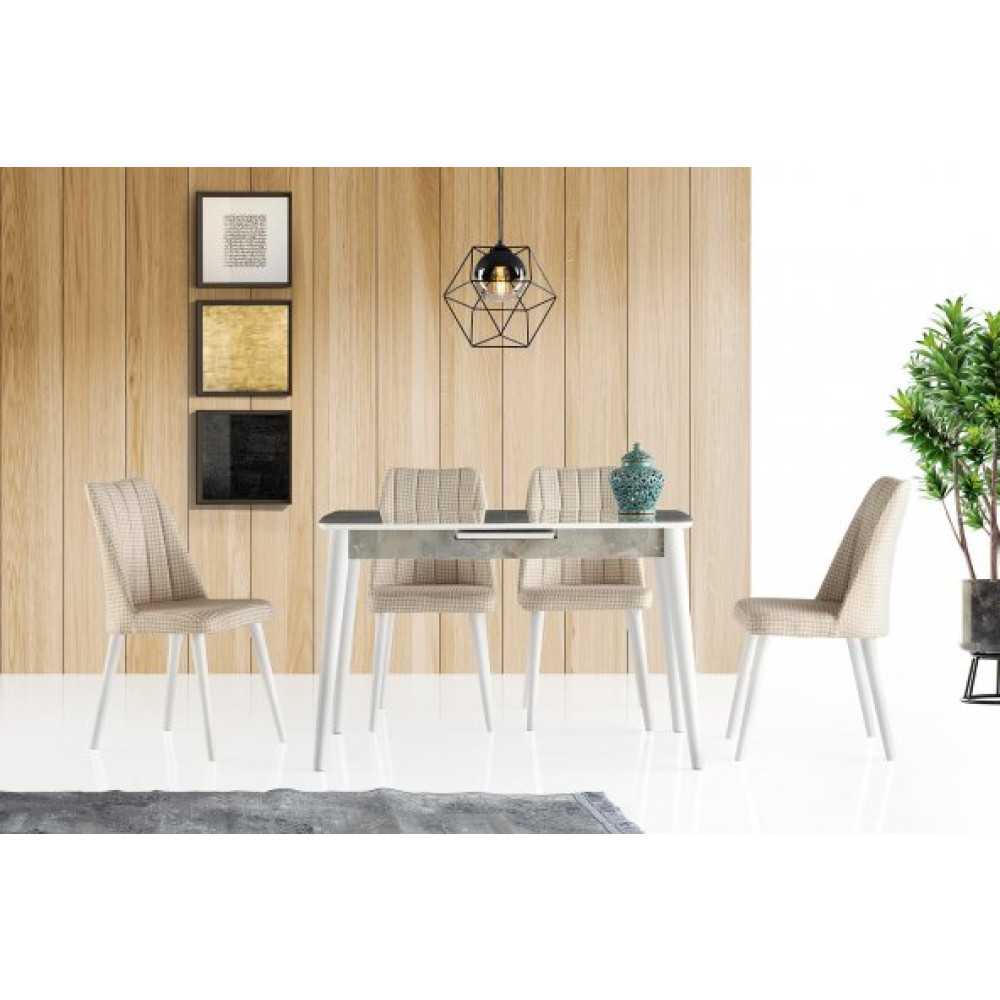 Milano H.gloss Mdf Rambla Masa +4 Adet Sude Sandalye Takim Mutfak Dolabı / Mobilyası Fiyatı