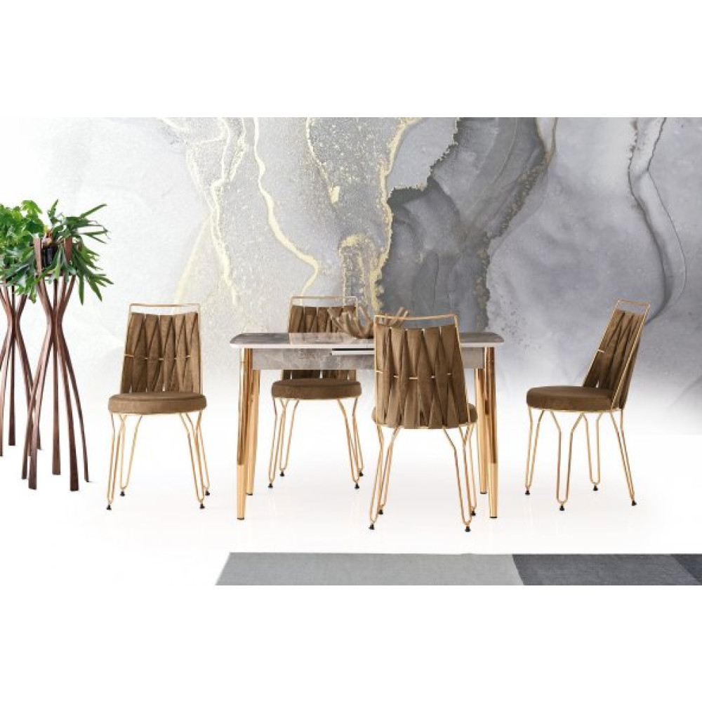 Milano Mdf H.gloss Rambla Masa +4 Adet Ada Orgulu Sandalye Takim Mutfak Dolabı / Mobilyası Fiyatı