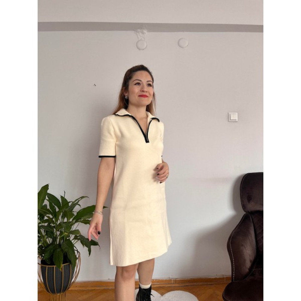 Mila's Butik Polo Yaka Fermuarlı Kısa Kollu Triko Elbise Elbise Fiyatı