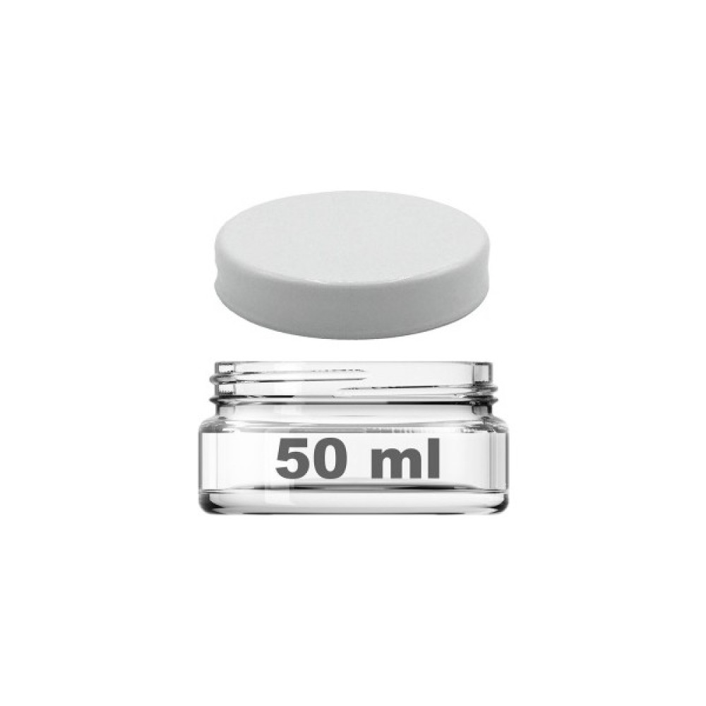 Milea 50 Adet Şeffaf Cam Krem Kavanozu Beyaz Kapaklı 50ML - 50 ml Saklama Kapları Fiyatı