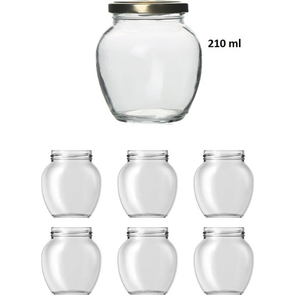 Milea 6 Adet 210 ml Şeffaf Cam Yumurta Model Konserve Kavanozu Gold Metal Kapaklı MA2152 Saklama Kapları Fiyatı