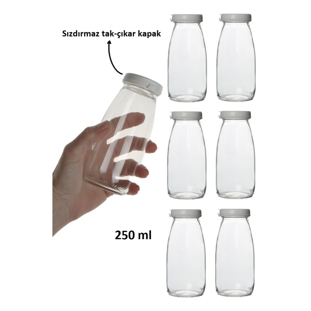 Milea 6 Adet Şeffaf Cam Şişe Süt Ayran Limonata Sirke Meşrubat Şişesi Çok Amaçlı Sürahi Fiyatı