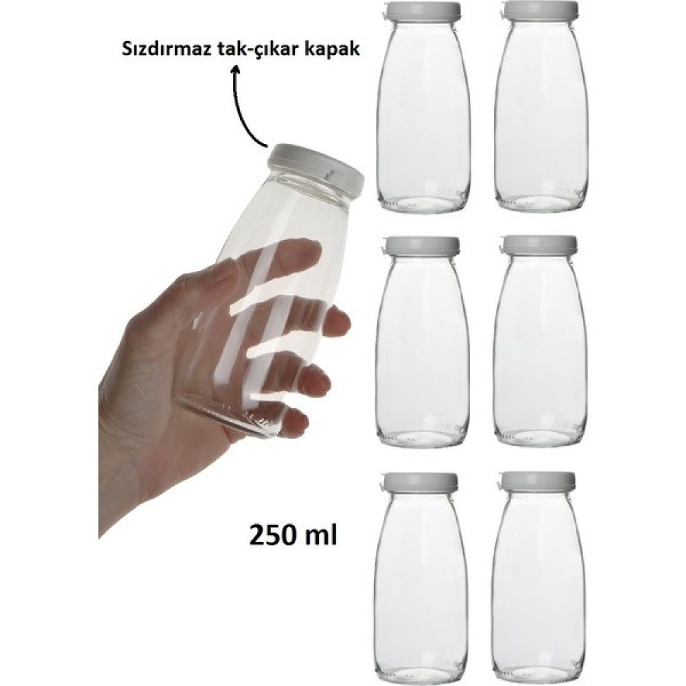 Milea Şeffaf Cam Şişe Süt Ayran Limonata Meşrubat Şişesi 6 Adet 250 ml Sürahi Fiyatı