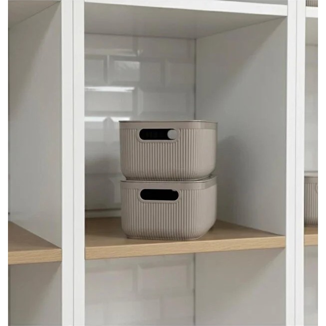 Milena Life 2,4 Lt Kapaklı Çok Amaçlı Saklama Kutusu – 2 Adet Plastik Düzenleyici Organizer - Gri Diğer Fiyatı