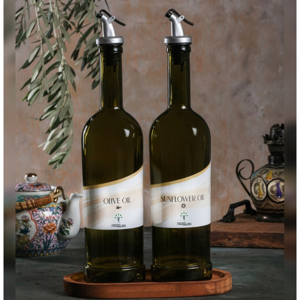 Milena Life Amber 2'li 750 ml Zeytinyağı ve Sıvıyağ Yağdanlık Şişesi Yağlık *Stantlı Mutfak Gereçleri Fiyatı