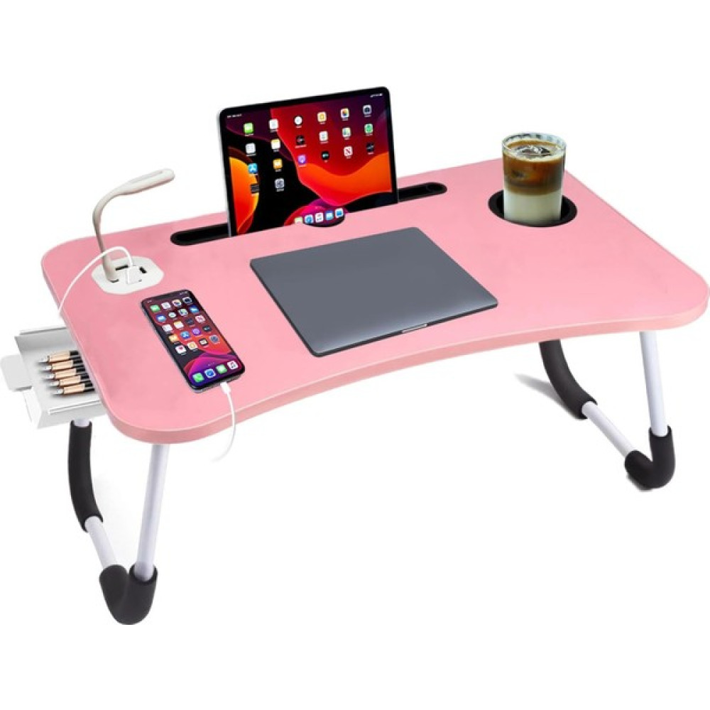 Miletus Laptop Standı Usb'li Çekmeceli Çocuk Çalışma Sehpası Yatak Sehpası Ders Çalışma Masası Ders Masası P - 60x40x25 - Pembe Sehpa Fiyatı