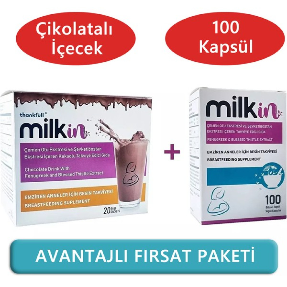 Milkin 100 Kapsül ve Çikolatalı İçecek Paketi Bebek Mamaları Fiyatı