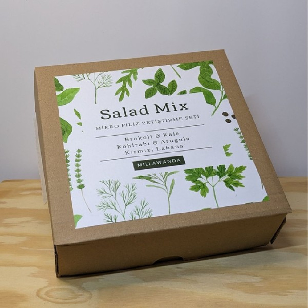 Millawanda Mikro Filiz Yetiştirme Kiti - 2'li Salad Mix - Brokoli, Kale, Kohlrabi, Roka, Kırmızı Lahana - 1 Adet Tohum Fiyatı