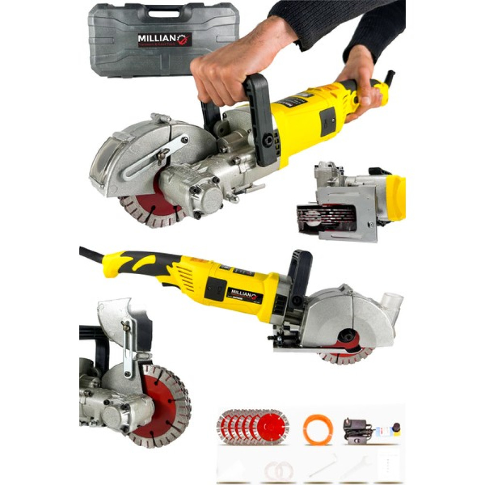 Millian Elektrikli Duvar Oluk Makinesi Kanal Açma Kesme Yerleştirme Makinesi 40 mm 4 Kw 3200 Watt Elektrikli El Aletleri Fiyatı