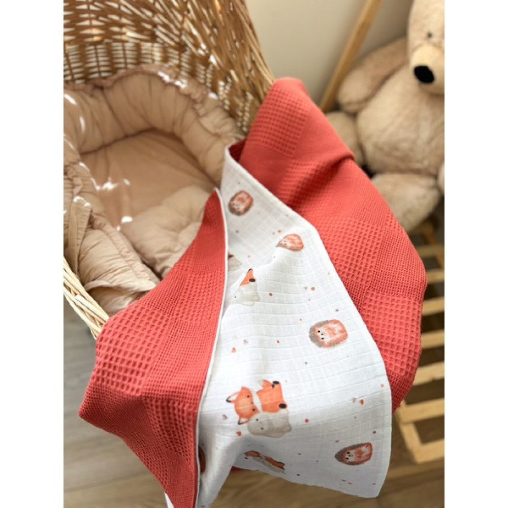 Milna Baby Kids Bebek Battaniyesi Çok Amaçlı Bebek Battaniyesi Müslin Bebek Battaniyesi Kiremit - 100 x 100 cm Bebek Battaniyesi Fiyatı