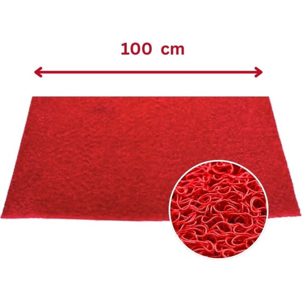Milrey Kıvırcık Paspas Eko Kırımızı - Kalınlık 12 Mm - Islak & Kaydırmaz İç ve Dış Zeminler - Kırmızı - 100 x 150 cm Paspas Fiyatı