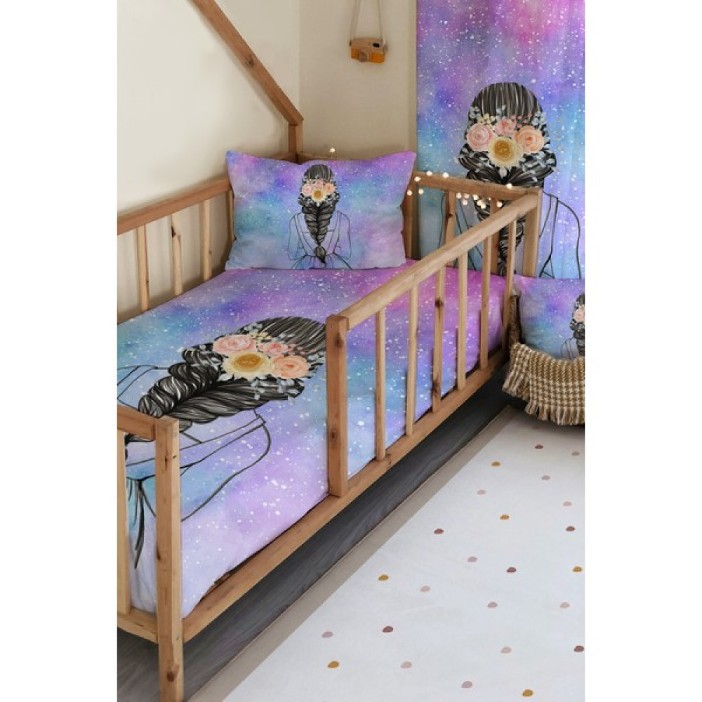 Milroma Kız Figürü Desenli Kadife Dekoratif Çocuk Yatak Örtüsü Takımı - Renkli - 140 x 220 cm Yatak Örtüsü Fiyatı