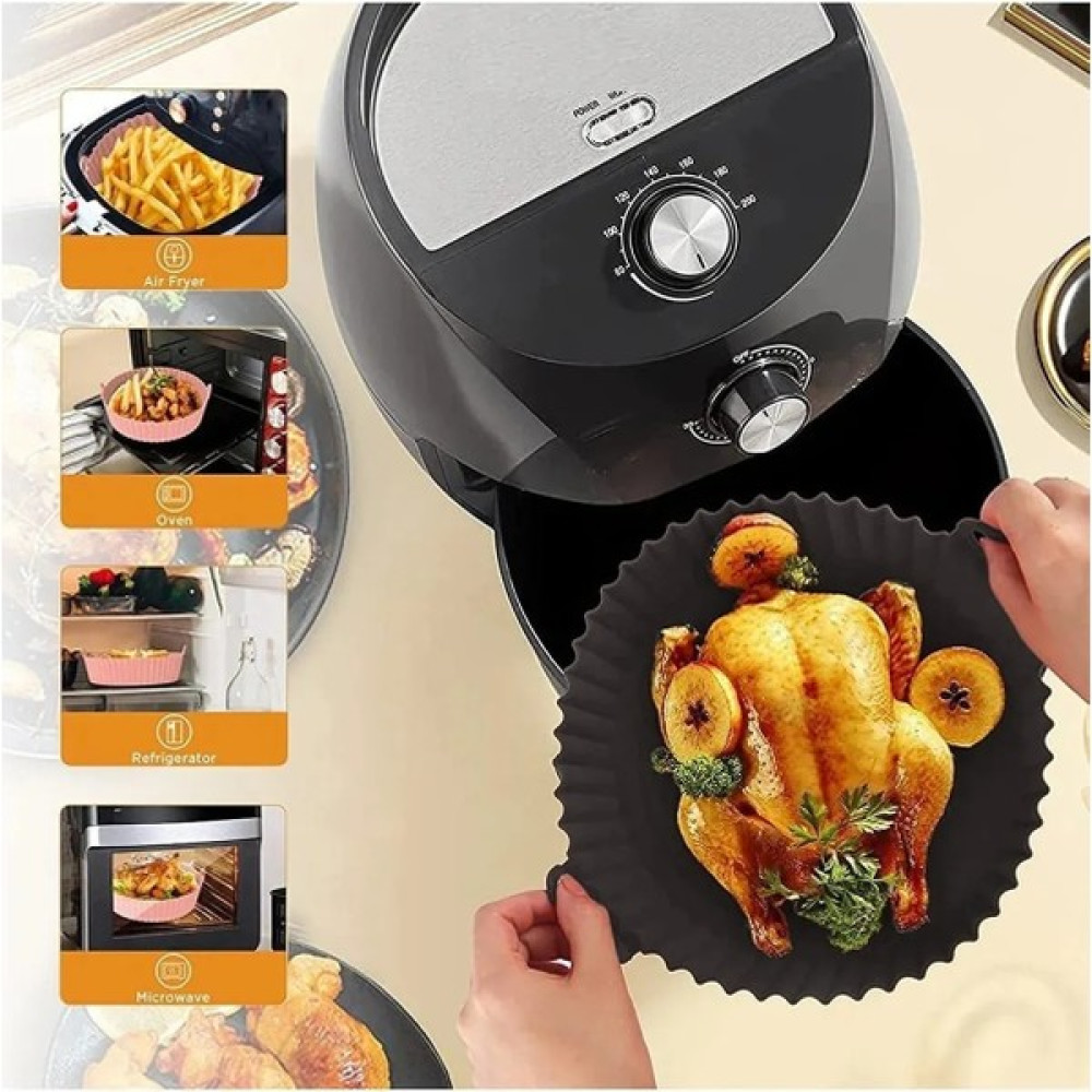 Miltov Airfryer Silikon Pişirme Kabı Fırın Kalıbı - Siyah Kek Kalıpları Fiyatı