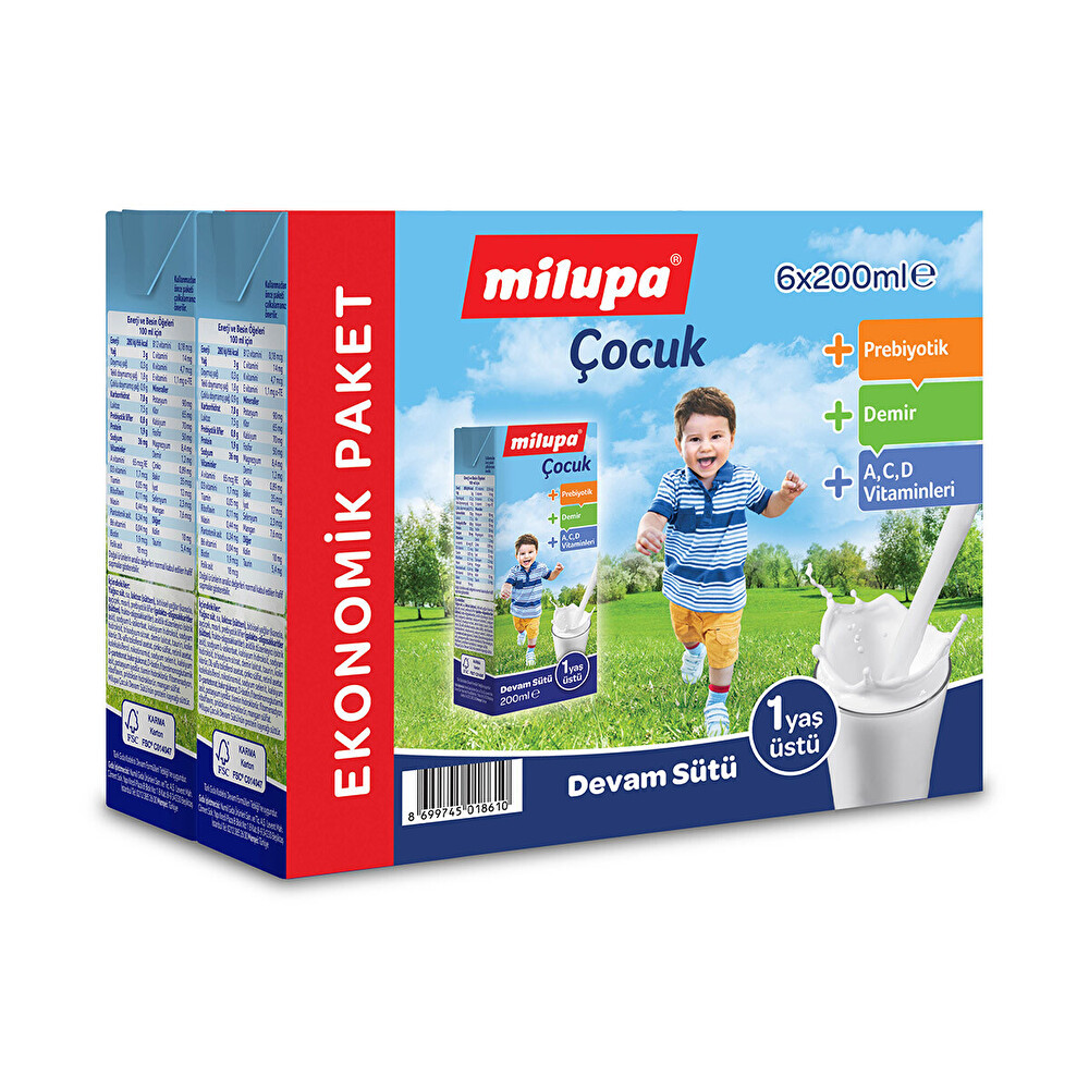 Milupa Çocuk Devam Sütü İçime Hazır 200 ml 6'lı Paket 1 Yaş + Bebek Mamaları Fiyatı