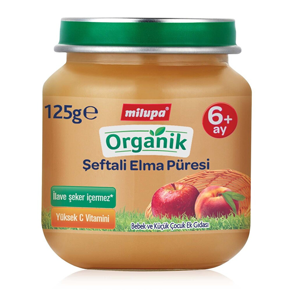 Milupa Organik Şeftali Elma Püresi Kavanoz 125 Gr 6+ Ay Bebek Mamaları Fiyatı