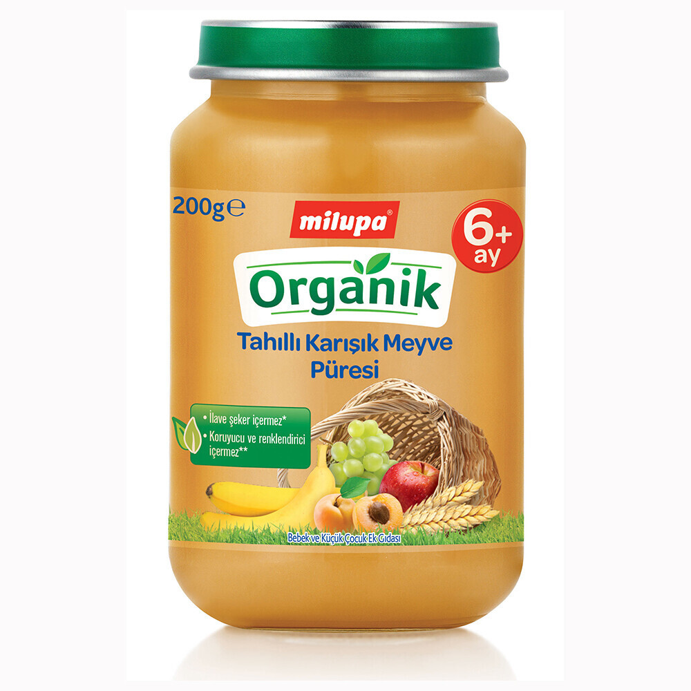 Milupa Organik Tahıllı Karışık Meyve Püresi Kavanoz 200 Gr 6+ Ay Bebek Mamaları Fiyatı