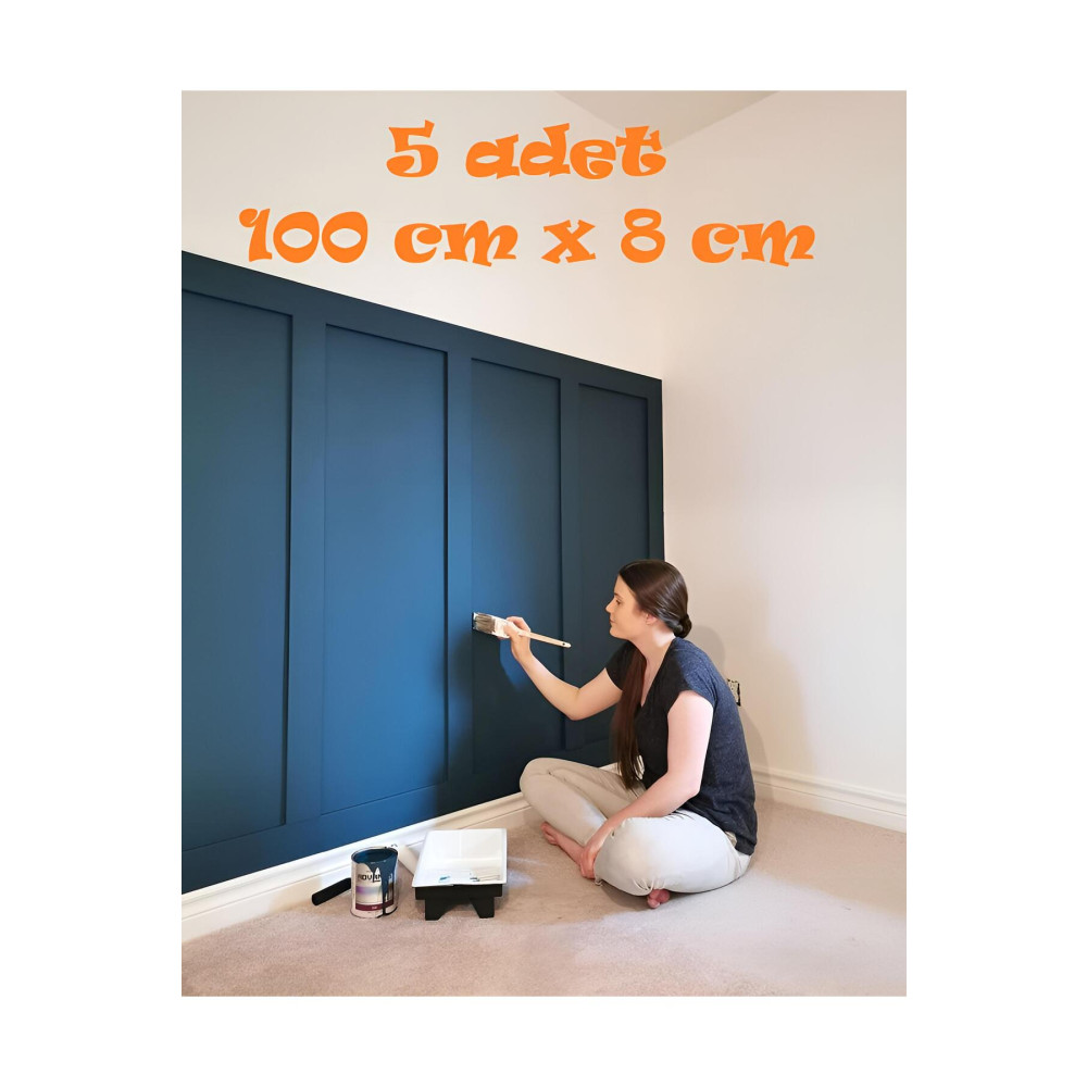 MİMES Iskandinav Duvar Çıtası 5 Adet 100 Cm x 8 Cm Dekoratif Duvar Çıtası Boyanabilir Duvar Dekoru Efsane Dış Cephe Yalıtım Malzemeleri Fiyatı