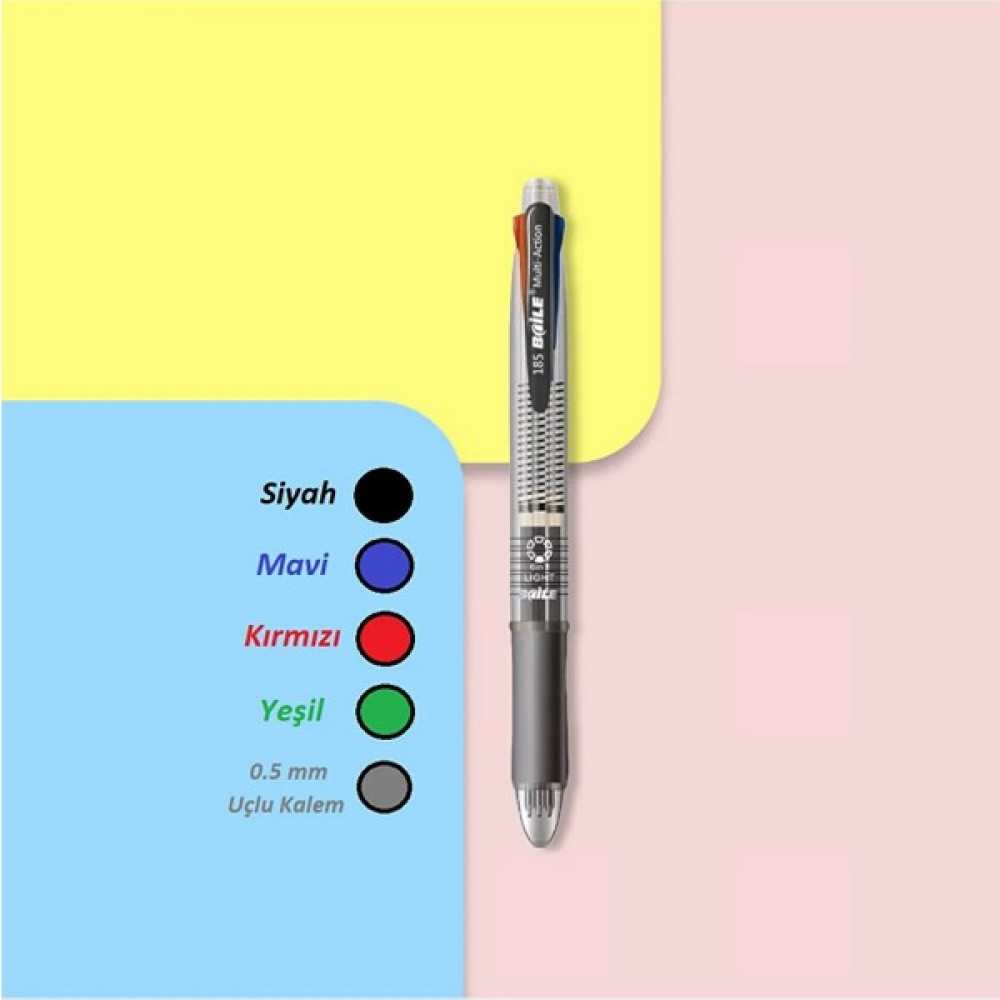 Mimlo Çok Fonksiyonlu Versatil Uçlu Kalem (4 Renk Tükenmez ve 0,5 mm Uç) (Yedek Uçlarla Beraber) - 0.5 mm Mekanik Kurşun (Versatil) Kalem Fiyatı