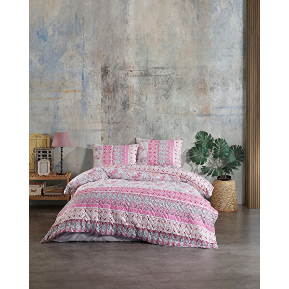Mimoza Home Çift Kişilik Dört Mevsim Kapitone Nevresim Takımı Hayal Pudra - 220 x 200 cm Nevresim Takımı Fiyatı