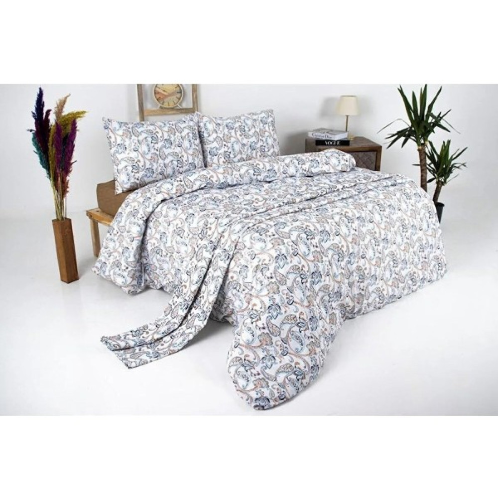 Mimoza Home Collection Perda Pikeli Çift Kişilik Nevresim Takımı-Manolya Turkuaz - Beyaz - 200 x 220 cm Nevresim Takımı Fiyatı