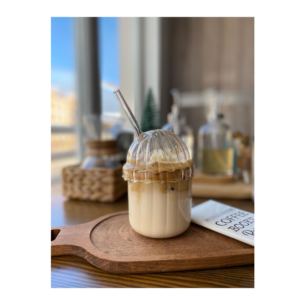 MİMOZA PARK 1 Adet Cam Oval Kapaklı Isıya Dayanıklı Pinterest Bardak | Kahve Ve Sunum Bardağı| 430 ml Fincan / Bardak / Kahve Takımı Fiyatı