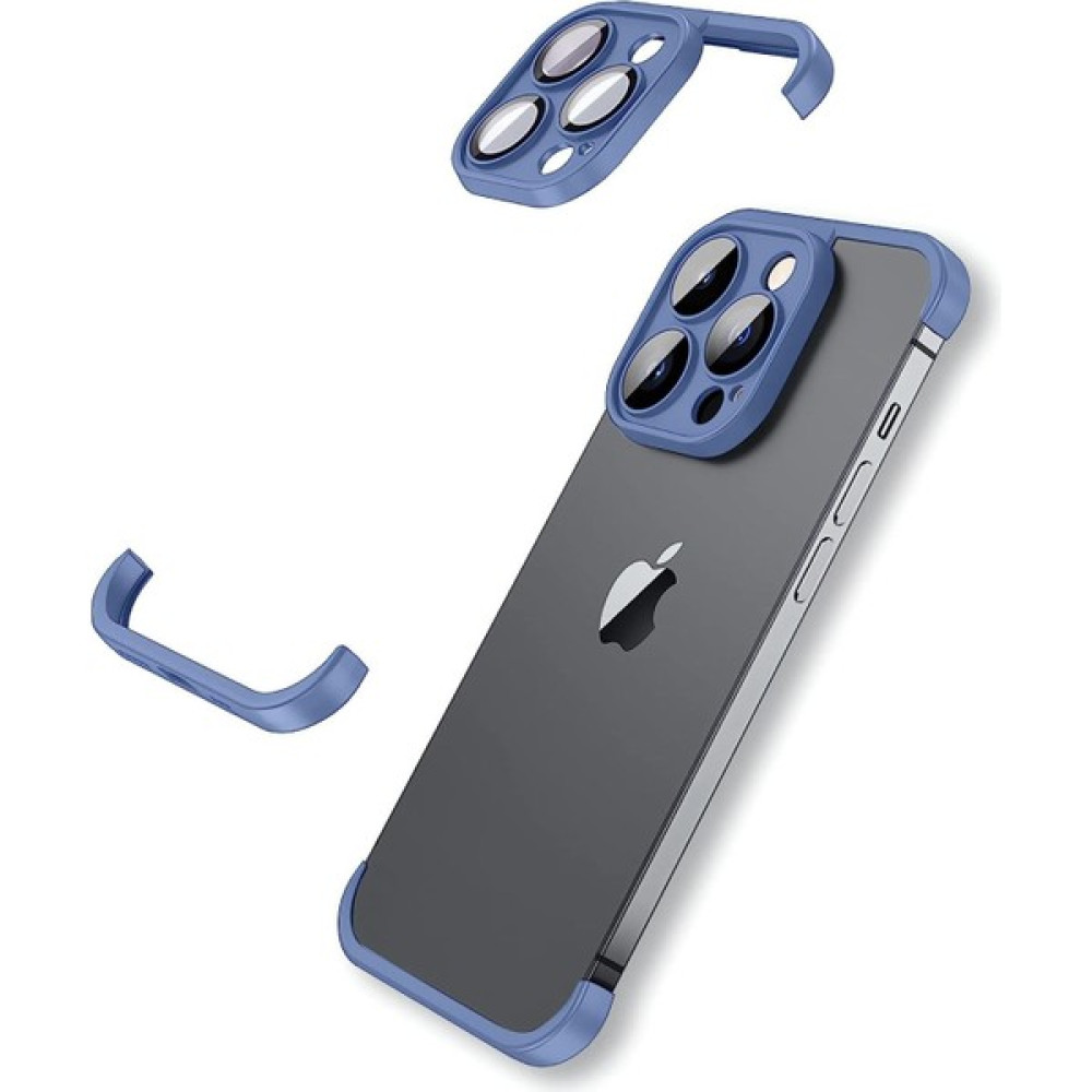 Mimtec Iphone 14 Pro Uyumlu Kamera Lens Koruyucu ve Çerçeve Koruyucu Kılıf - Mavi Cep Telefonu Kılıfı Fiyatı