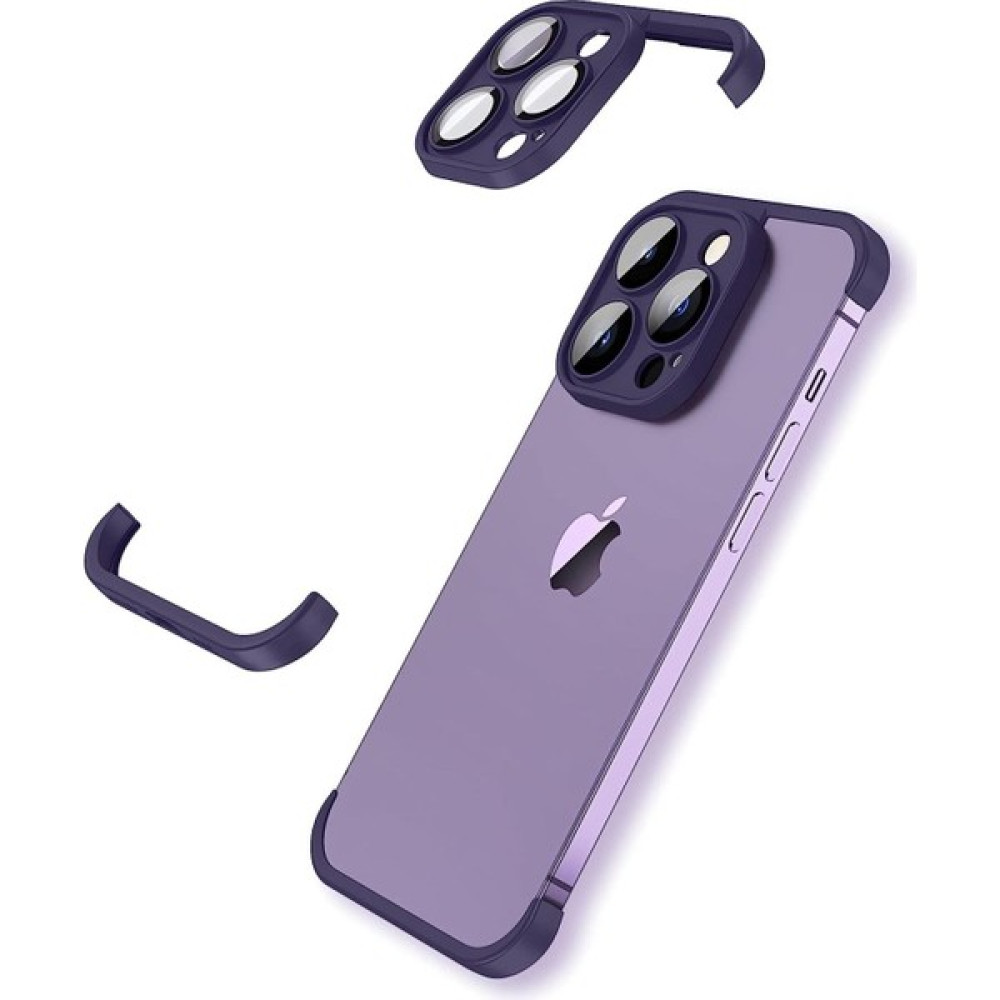 Mimtec Iphone 14 Pro Uyumlu Kamera Lens Koruyucu ve Çerçeve Koruyucu Kılıf - Mor Cep Telefonu Kılıfı Fiyatı