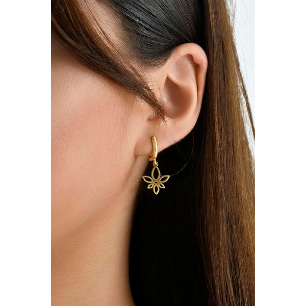 Minamis Silver Lotus Çiçeği 925 Ayar Gümüş Küpe - Gold Gümüş Küpe Fiyatı