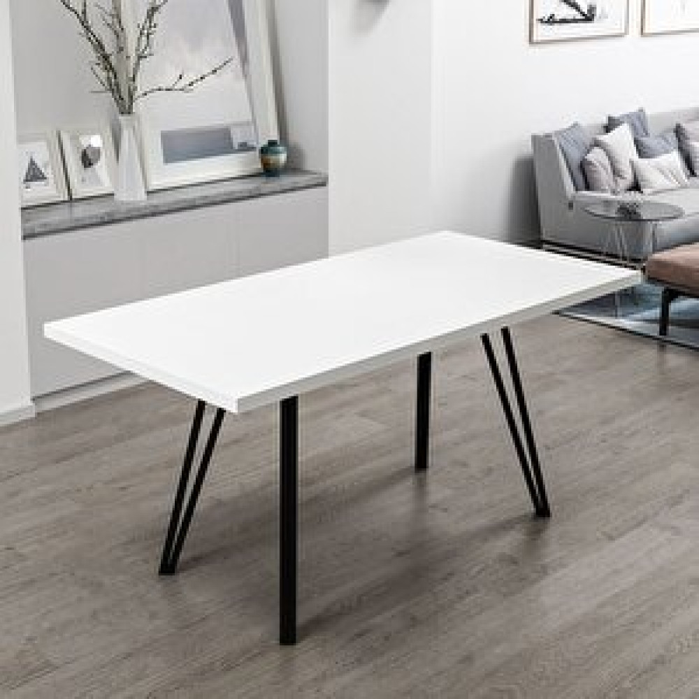 Minar Mobilya Harvey Açılır Yemek Masası Metal Ayaklı-beyaz Masa - Sandalye Seti / Takımı Fiyatı