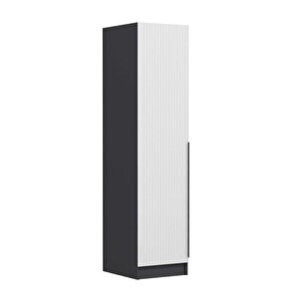 Minar Mobilya Minar Kale 1 Kapaklı Raflı Dolap Antrasit - Beyaz Çizgili Mebran 210cm 210 cm Gardrop & Dolap Fiyatı