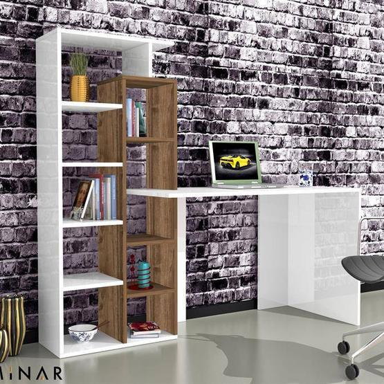 Minar Poly Ceviz Beyaz Çalışma Masası Çalışma Masası Fiyatı