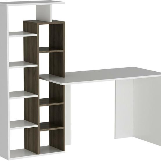 Minar Poly Ceviz Beyaz Çalışma Masası