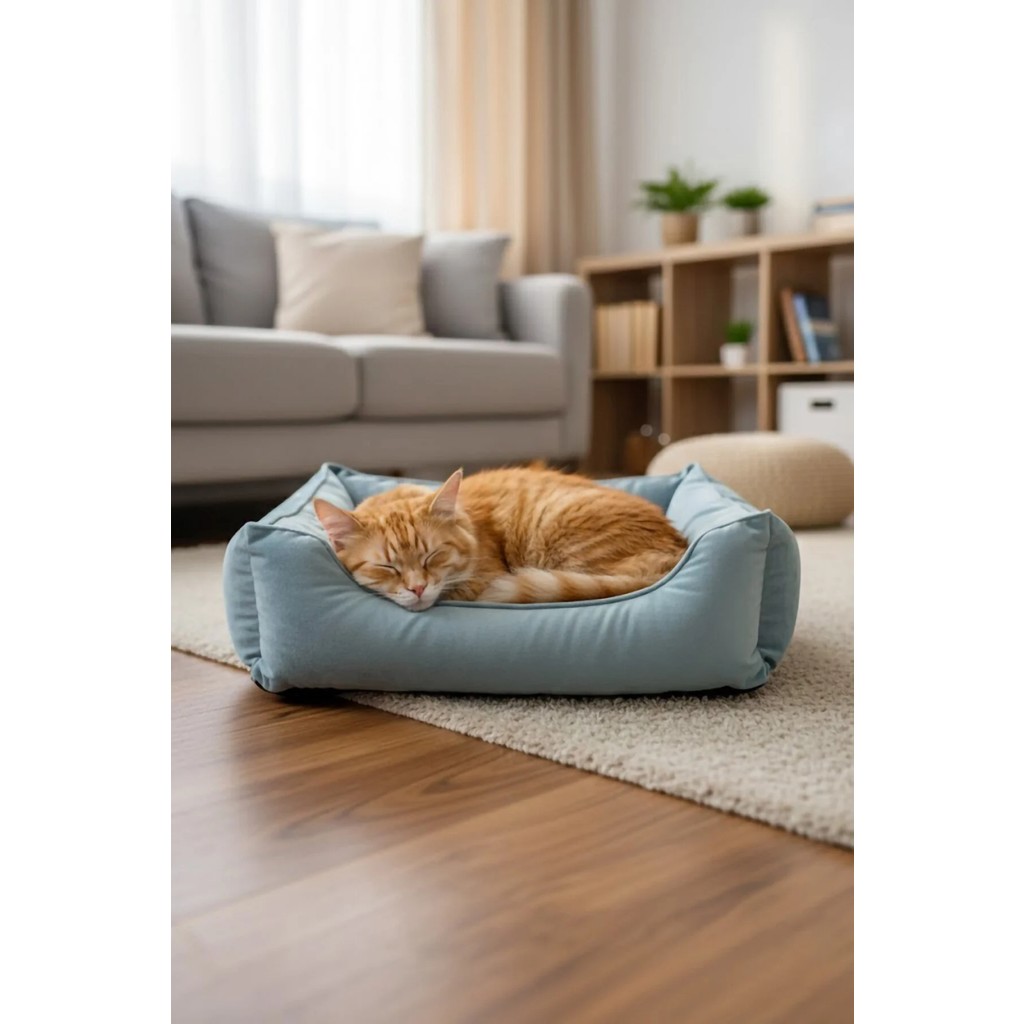 MİNDERX Premium Kedi Köpek Yatağı – Yıkanabilir, Kaymaz Tabanlı, Koltuk Kumaşı, Çıkarılabilir Minderli - Gri - 45 x 55 cm Koltuk Fiyatı